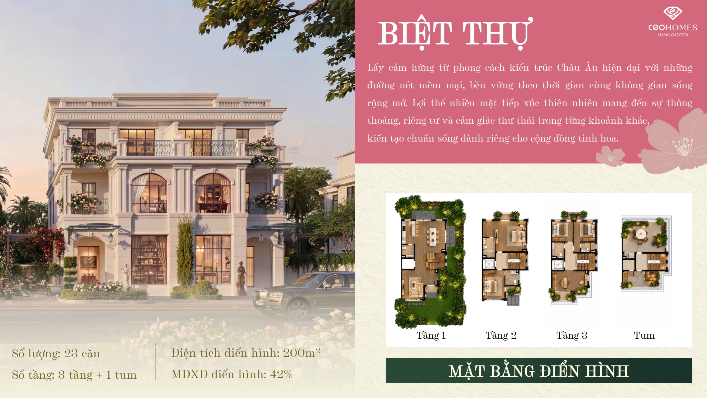 Thiết kế biệt thự - Ceohomes Hana Garden Thiết kế biệt thự - Ceohomes Hana Garden
